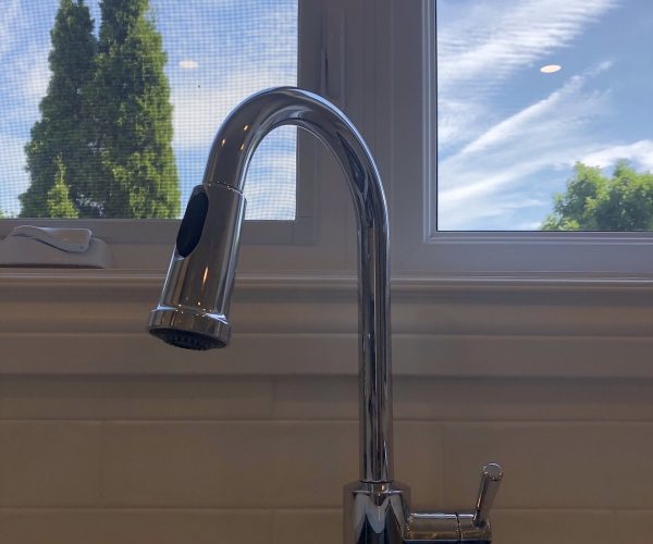 Close up kitchen faucet